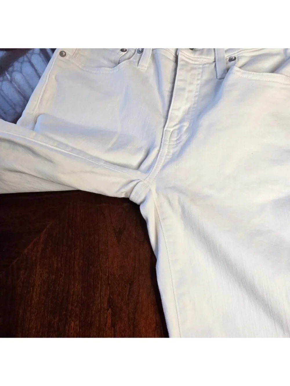 Madewell Kick Out Crop Jeans Pure White Mid Rise Cropped Flare Womens Sz 25